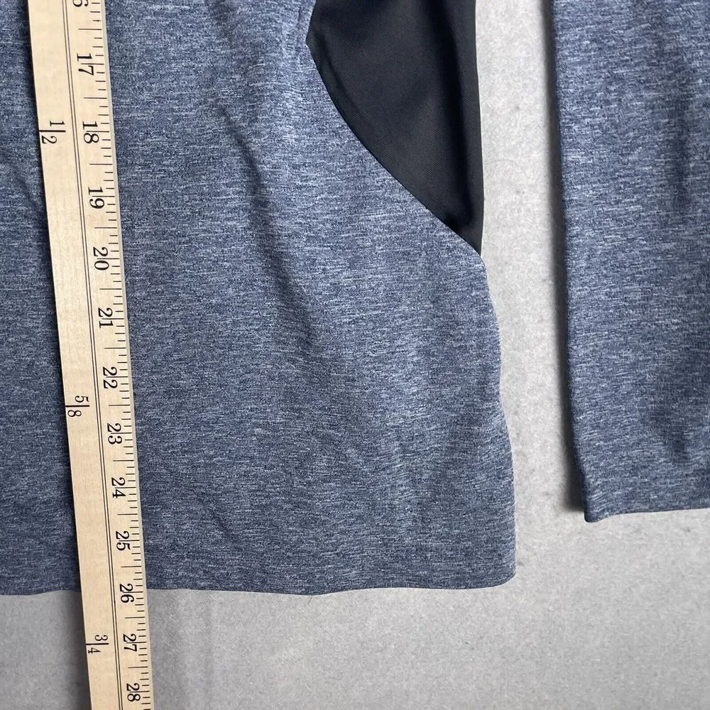 Adidas 1/4 Zip Athletic Olympic T-Shirt‎ Men Medium Blue Wicking  Running